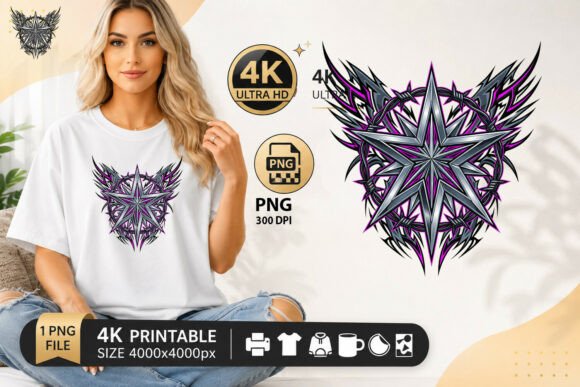 Download Cyber-Gothic Barbwire Star Emblem - Gothic Collection