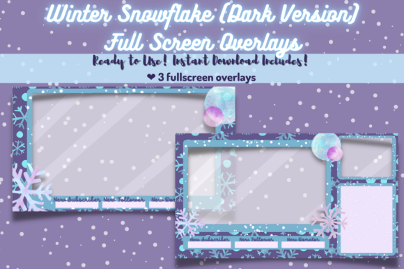 Download Snowflake Dark Full Screen Overlays - Screen Collection