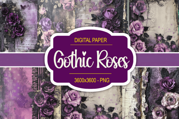 Download Gothic Roses Junk Paper - Gothic Collection